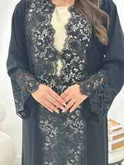 C 1319 Black Lace Abaya