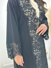 C 1319 Black Lace Abaya