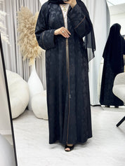 C 1330 Black Floral Abaya