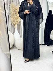C 1330 Black Floral Abaya