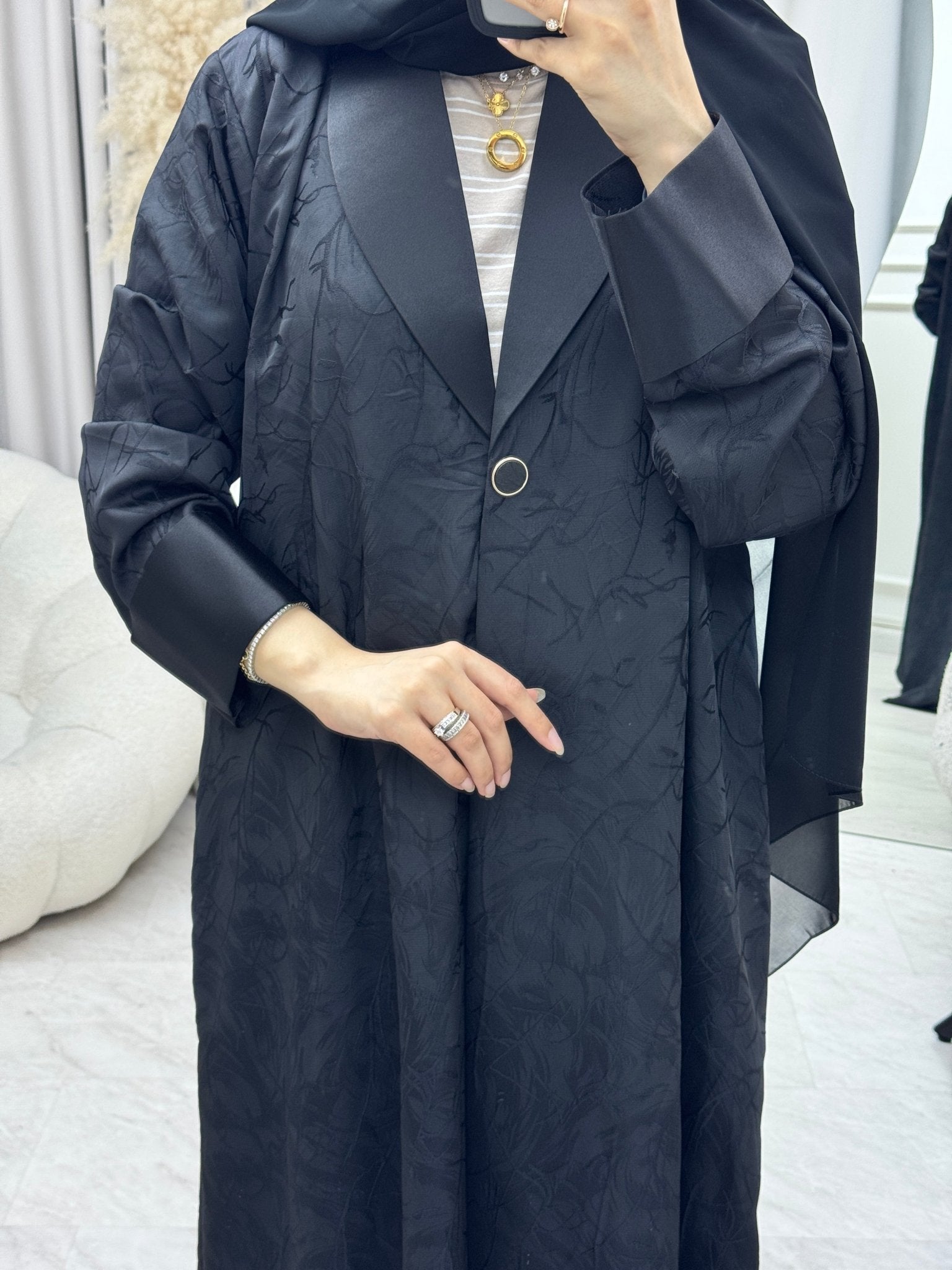 C 1332 Black Coat Abaya