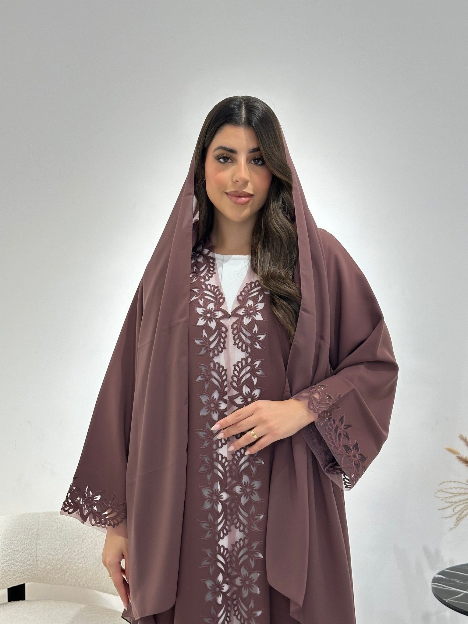 C 1340 Deep Brown Abaya