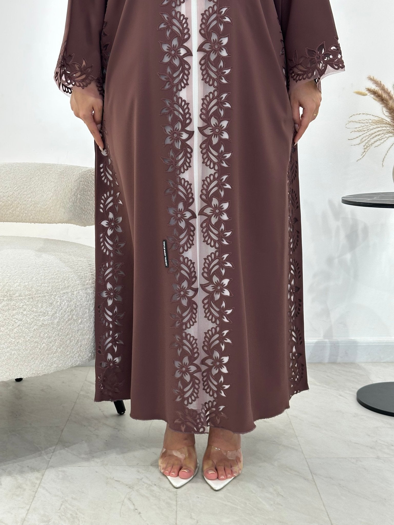 C 1340 Deep Brown Abaya
