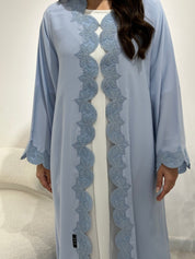C 1341 Light Blue Lace Abaya