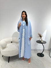 C 1341 Light Blue Lace Abaya