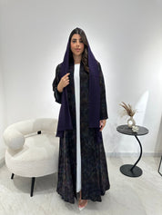 C 1345 Purple Green Abaya
