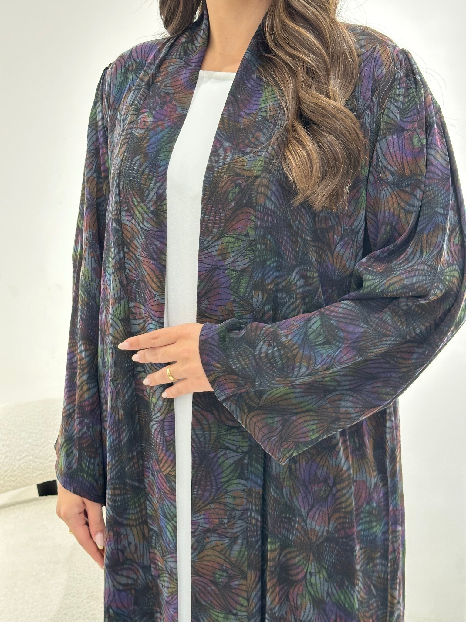 C 1345 Purple Green Abaya