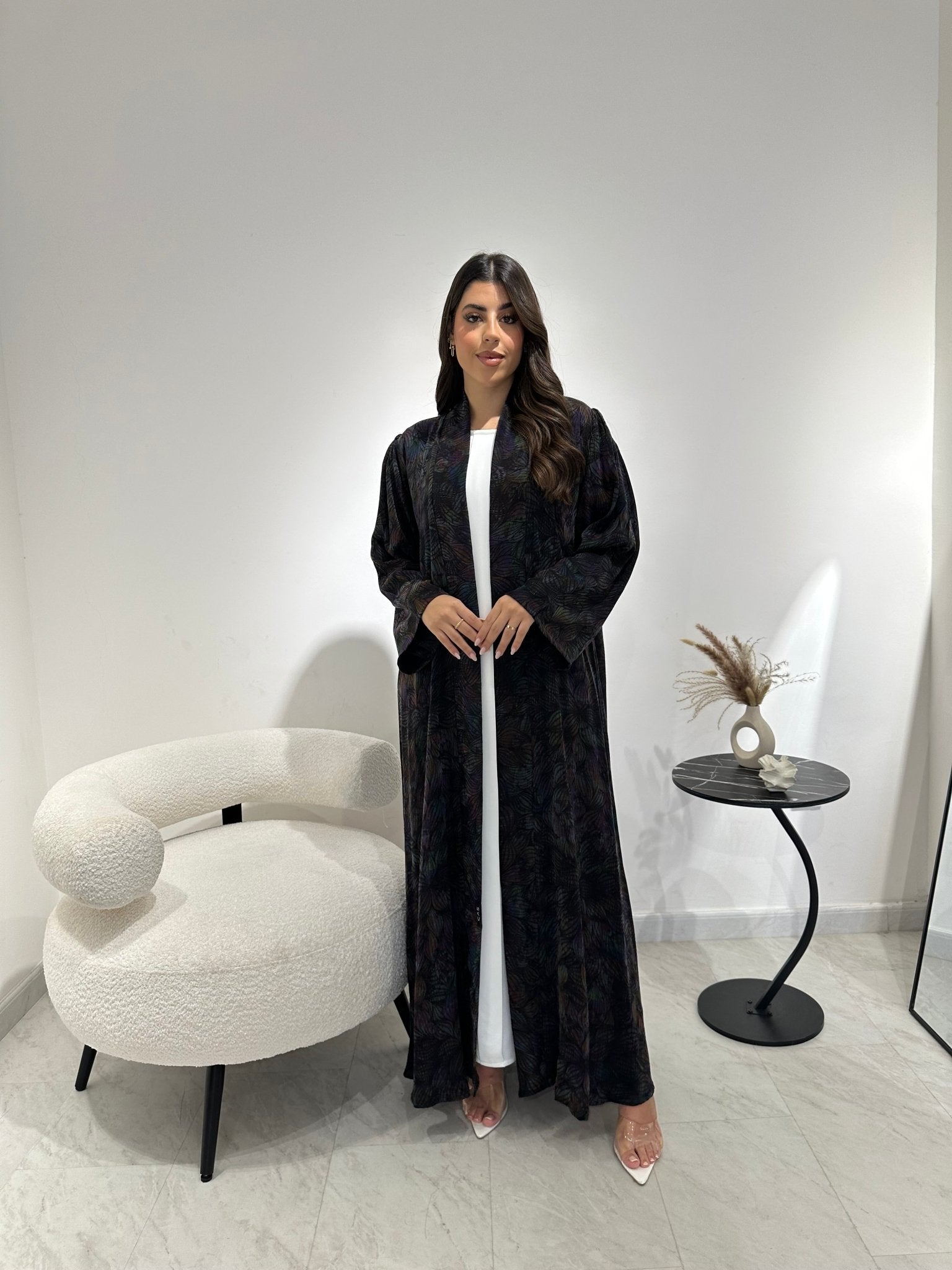 C 1345 Purple Green Abaya