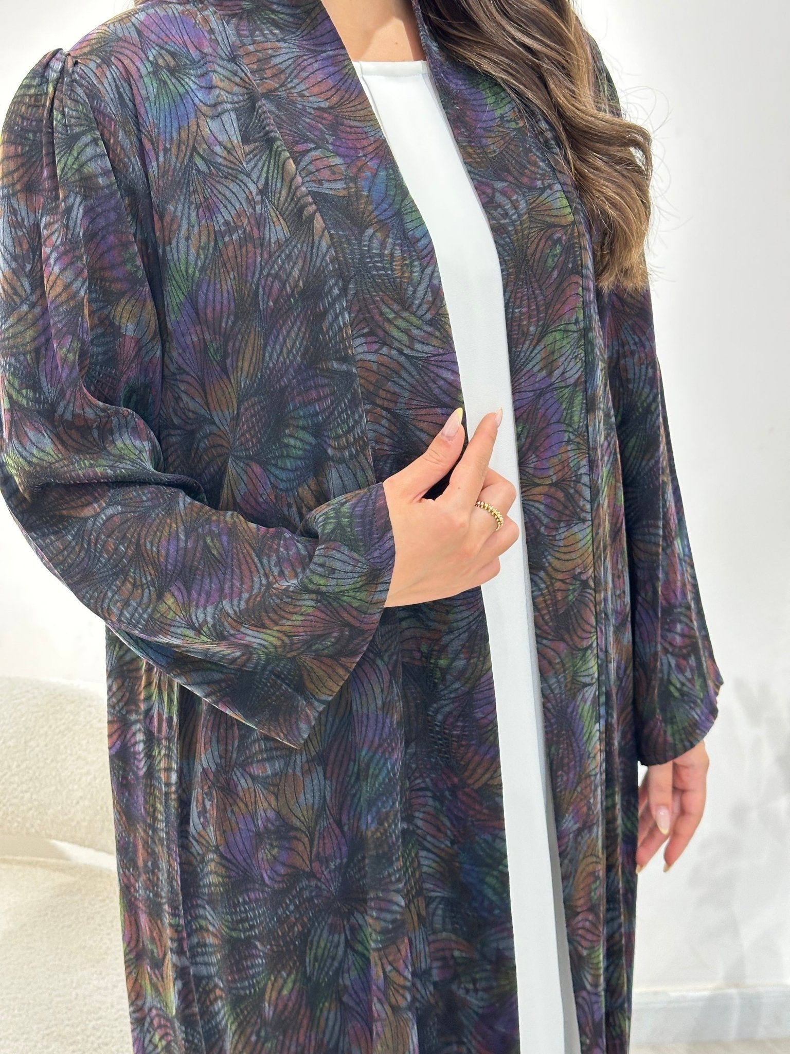 C 1345 Purple Green Abaya