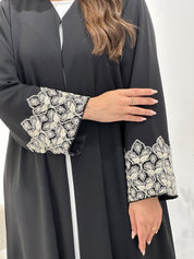 C 1350 Black Beaded Abaya
