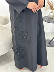 C 1351 Black Beaded Abaya