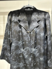 C 1356 - 04 Dark Grey Printed Abaya