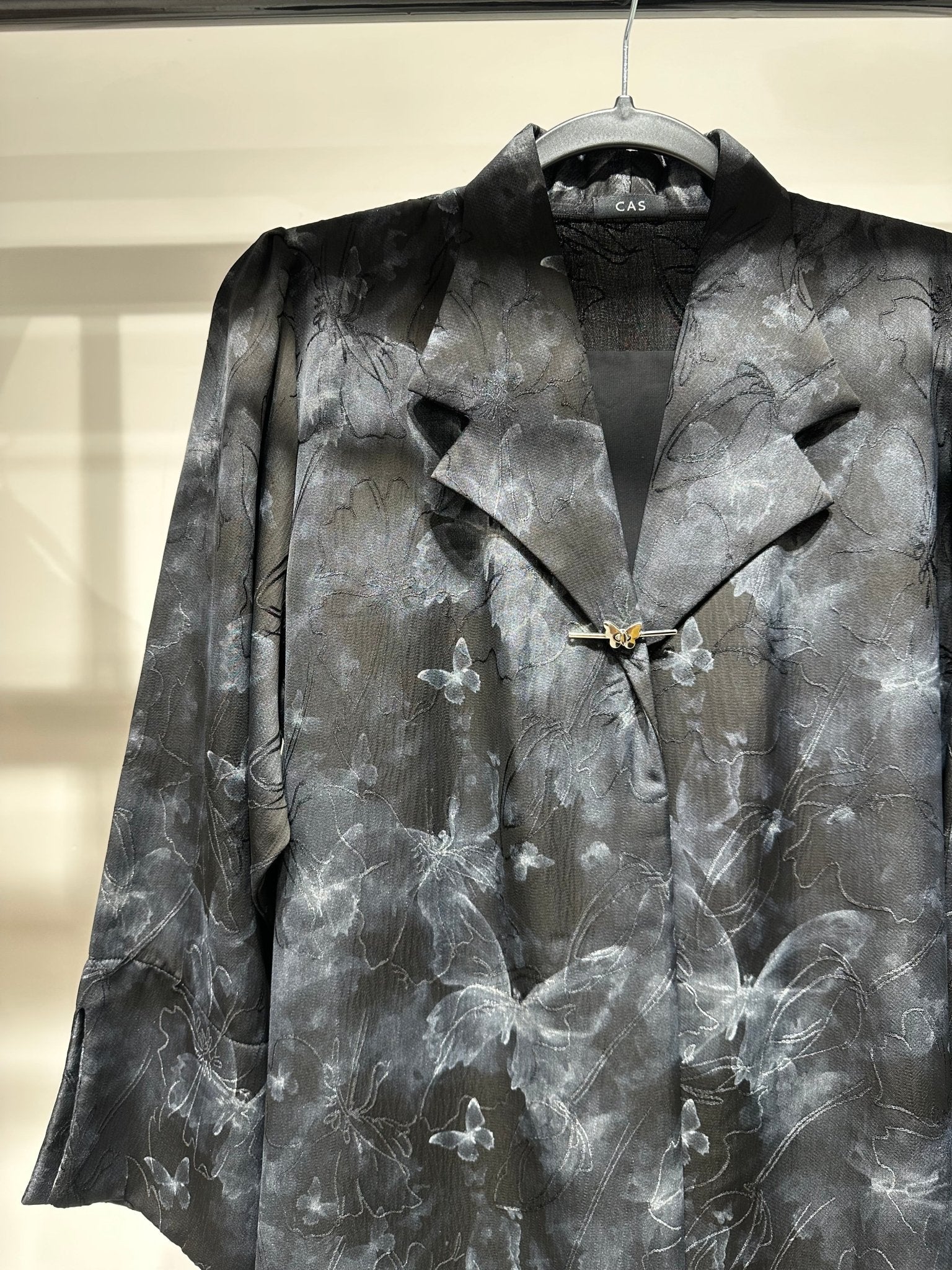 C 1356 - 04 Dark Grey Printed Abaya