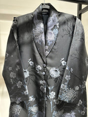 C 1357 - 05 Grey Peacock Printed Abaya