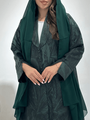 C 1358 - 01 Dark Green Printed Abaya