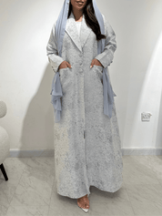 C 1364 - 01 Light Grey Floral Abaya