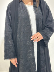 C 1380 Black Dantel Abaya