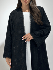 C 1380 Black Dantel Abaya
