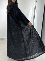 C 1382 Black Dantel Abaya