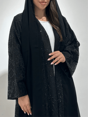 C 1382 Black Dantel Abaya