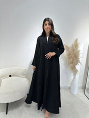 C 1390 Floral Black Abaya