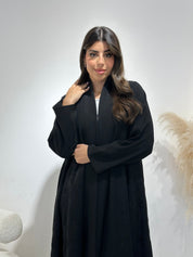 C 1390 Floral Black Abaya