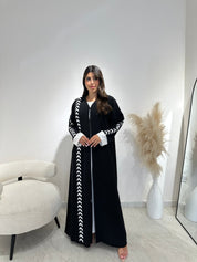 C 1393 Patterned Black Abaya