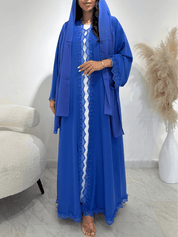C 1406 Royal Blue Lace Abaya