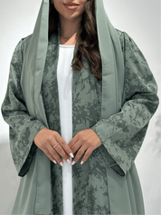 C 1414 - 01 Sea Green Printed Abaya