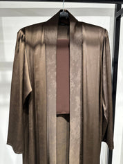 C 1414 - 03 Dark Brown Printed Abaya