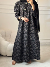 C 1465 Black Roses Abaya