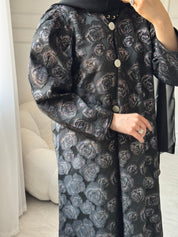C 1465 Black Roses Abaya
