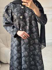 C 1465 Black Roses Abaya