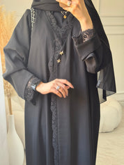C 1466 Black Lace Abaya