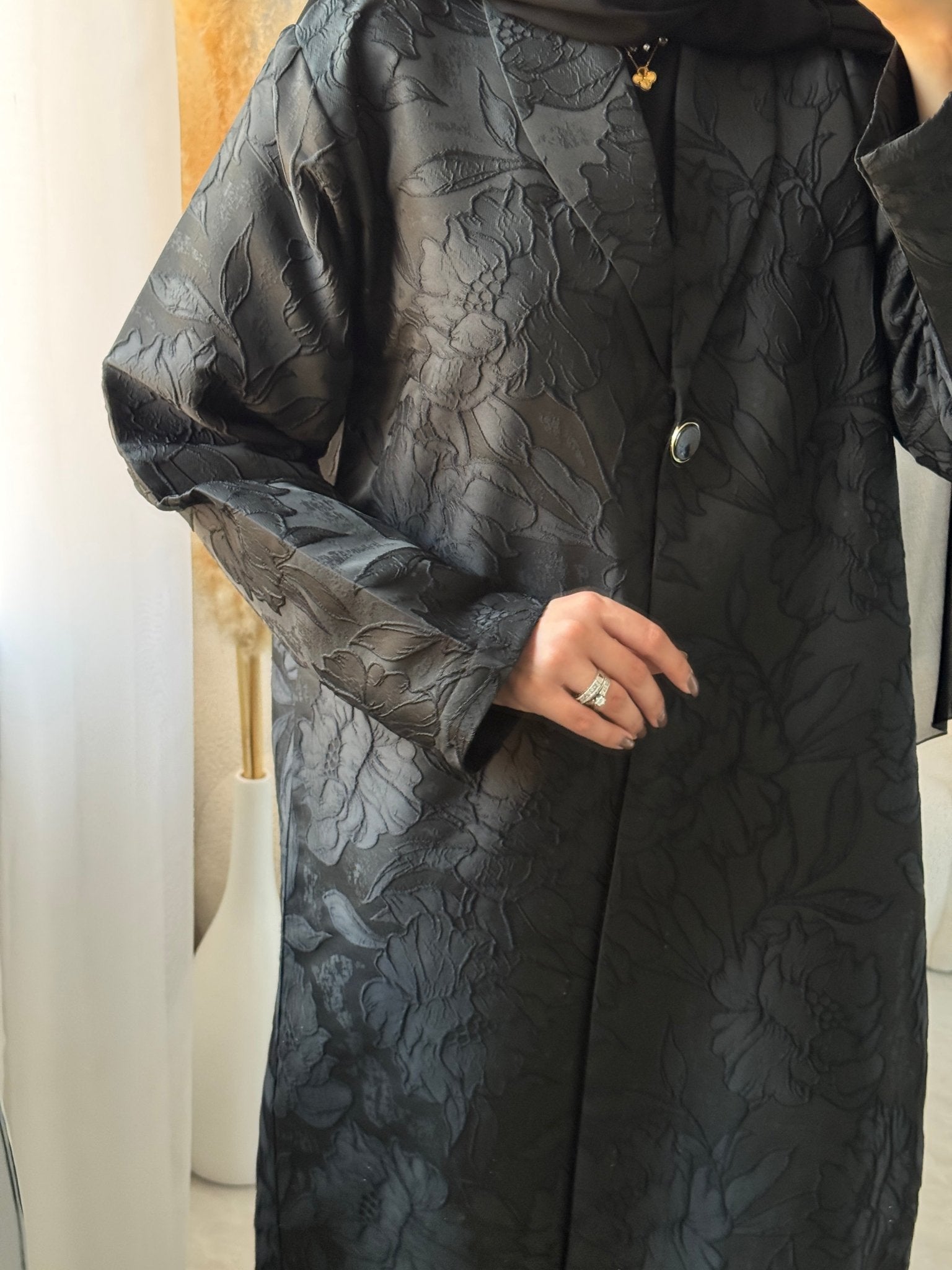 C 1468 Dahlia Black Coat Abaya