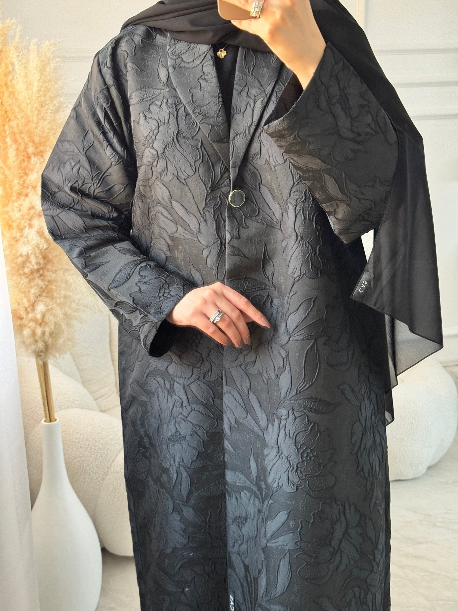 C 1468 Dahlia Black Coat Abaya