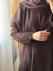 C 1471 Brown Criss Cross Abaya
