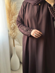 C 1471 Brown Criss Cross Abaya