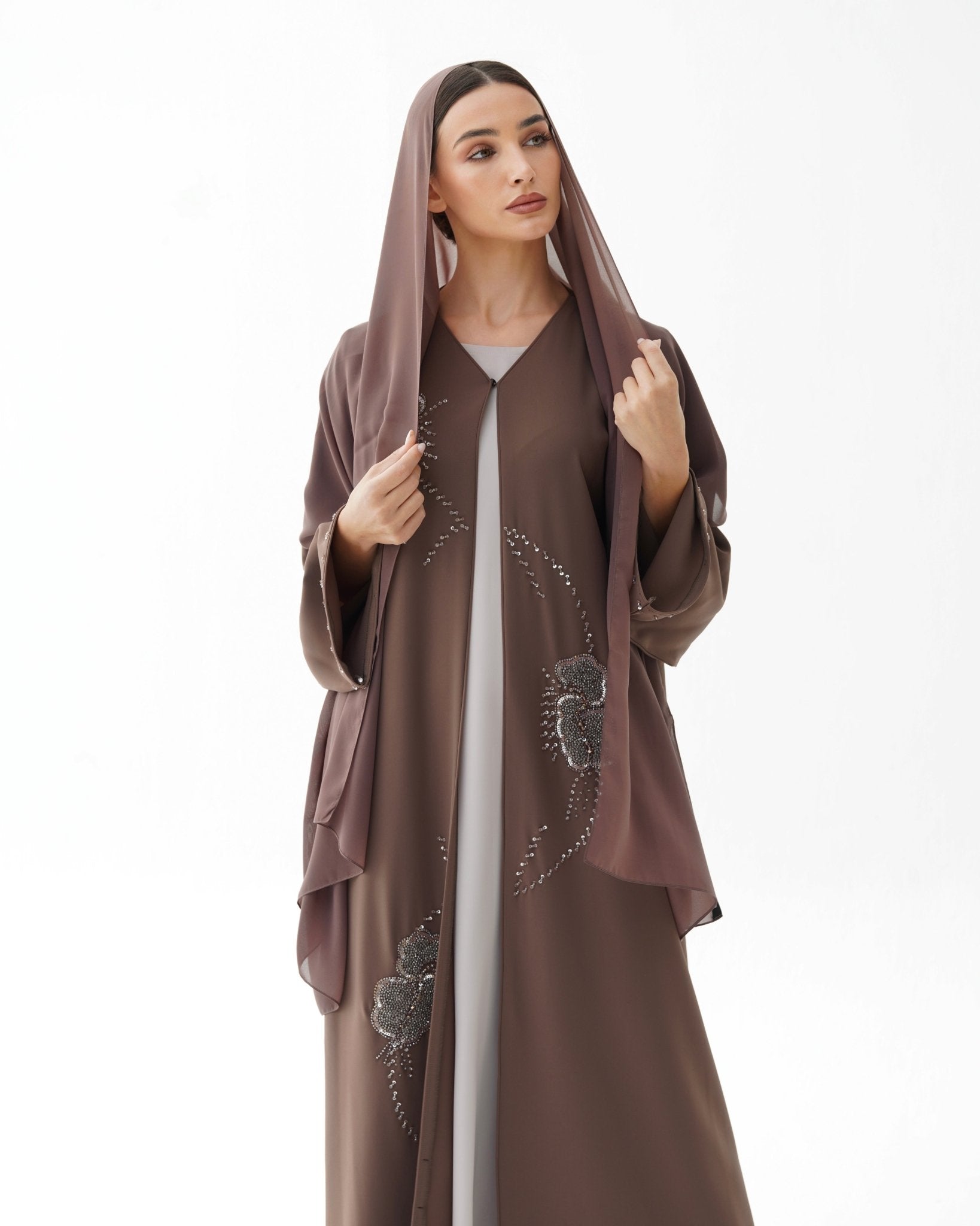 C 1473 Maple Beaded Abaya