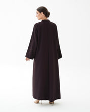C 1478 Dark Chocolate Beaded Abaya