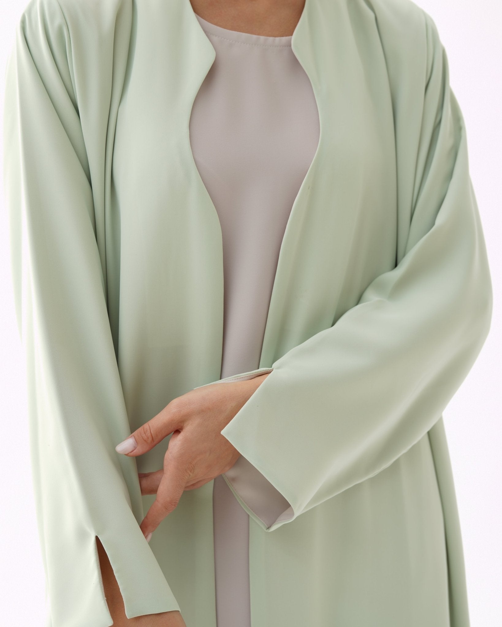 C 1481 Tea Green Reversible Abaya