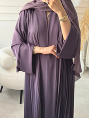 C 1517 - 08 Purple Premium Nada Pleated Abaya