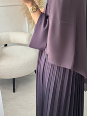 C 1517 - 08 Purple Premium Nada Pleated Abaya