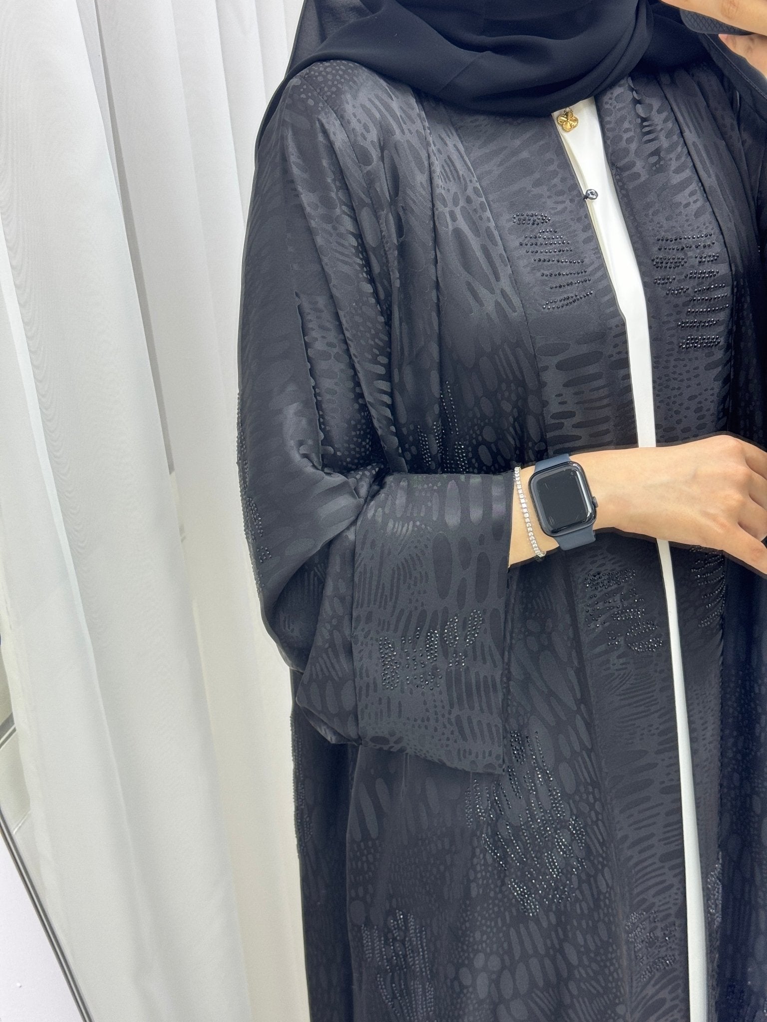 C 1520 Black work Abaya
