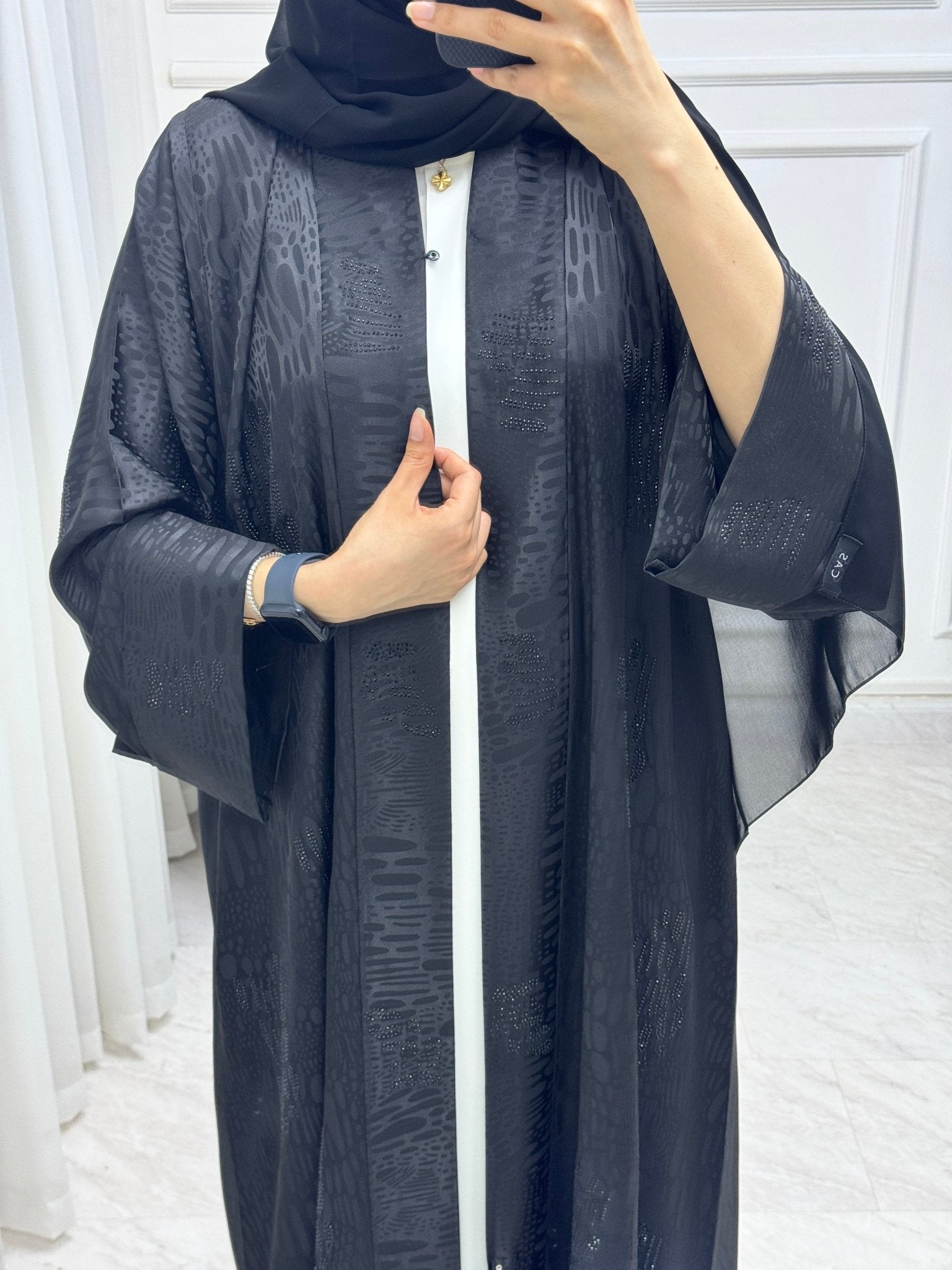 C 1520 Black work Abaya