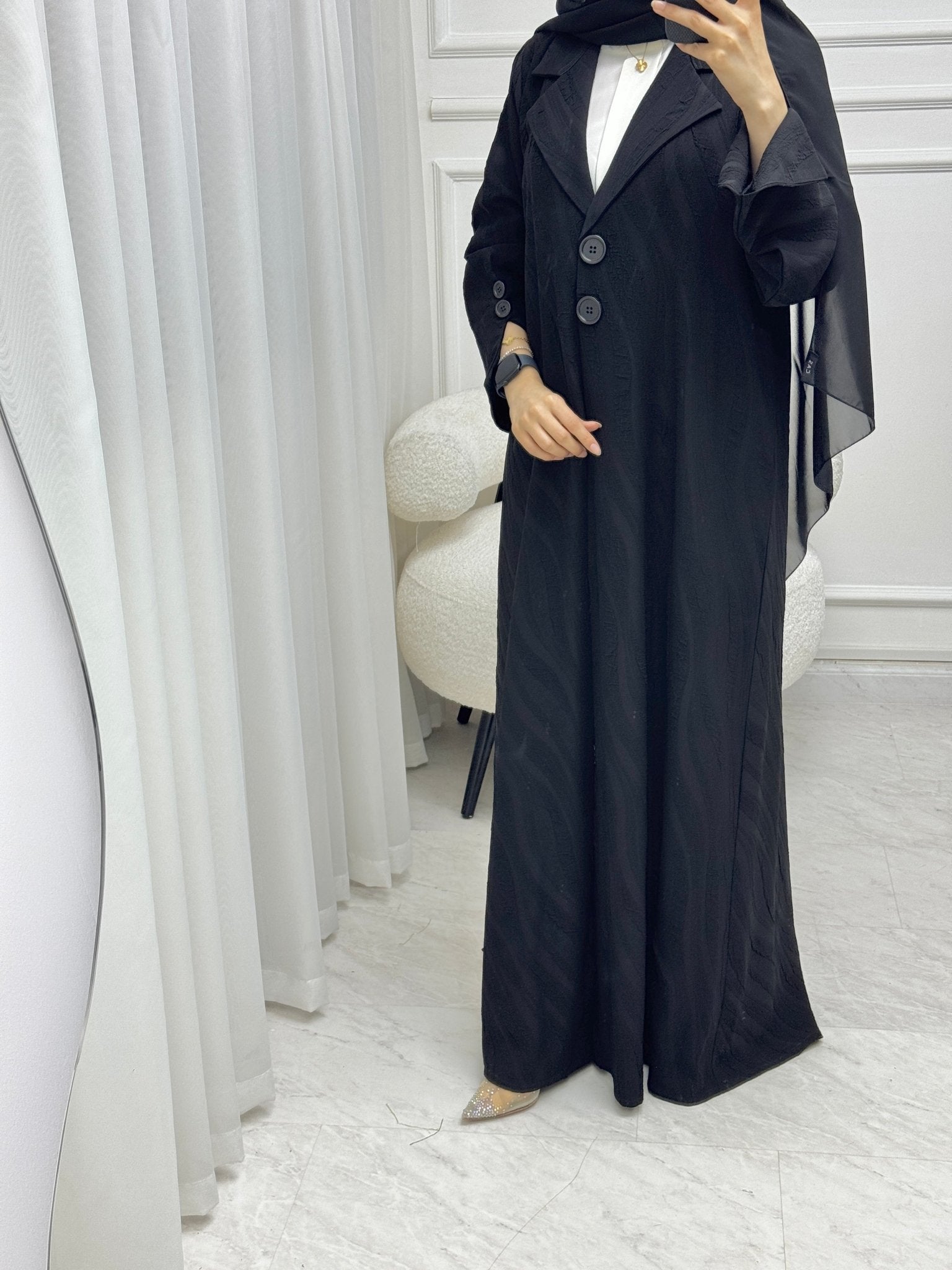 C 1525 Black work Abaya
