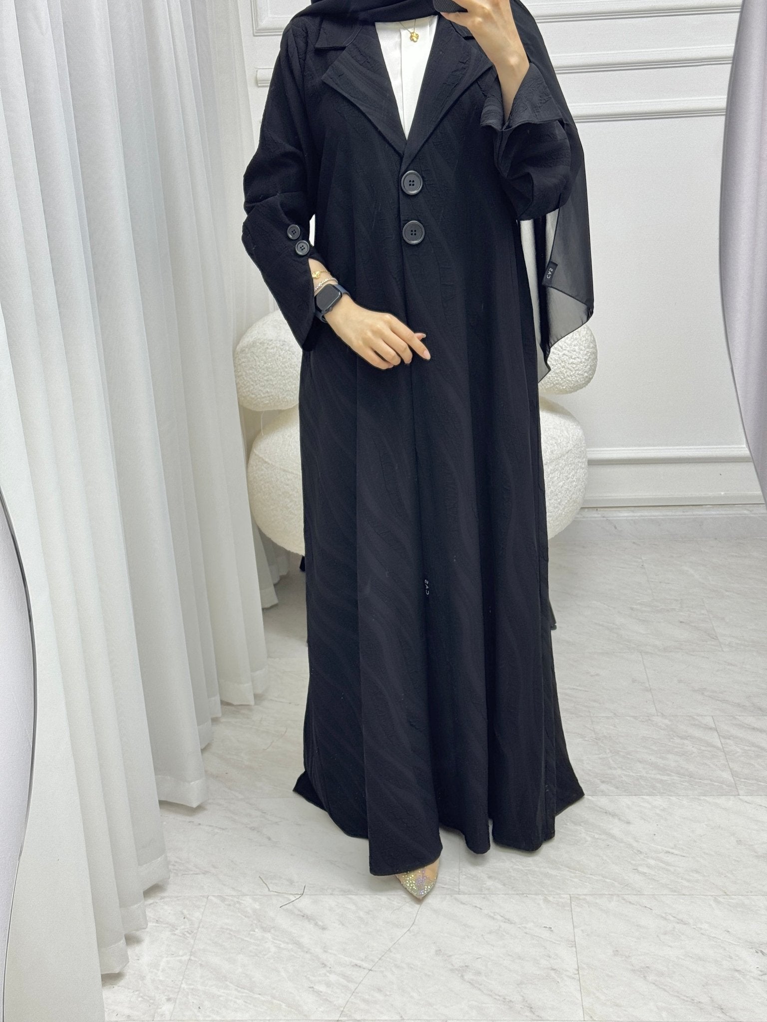 C 1525 Black work Abaya