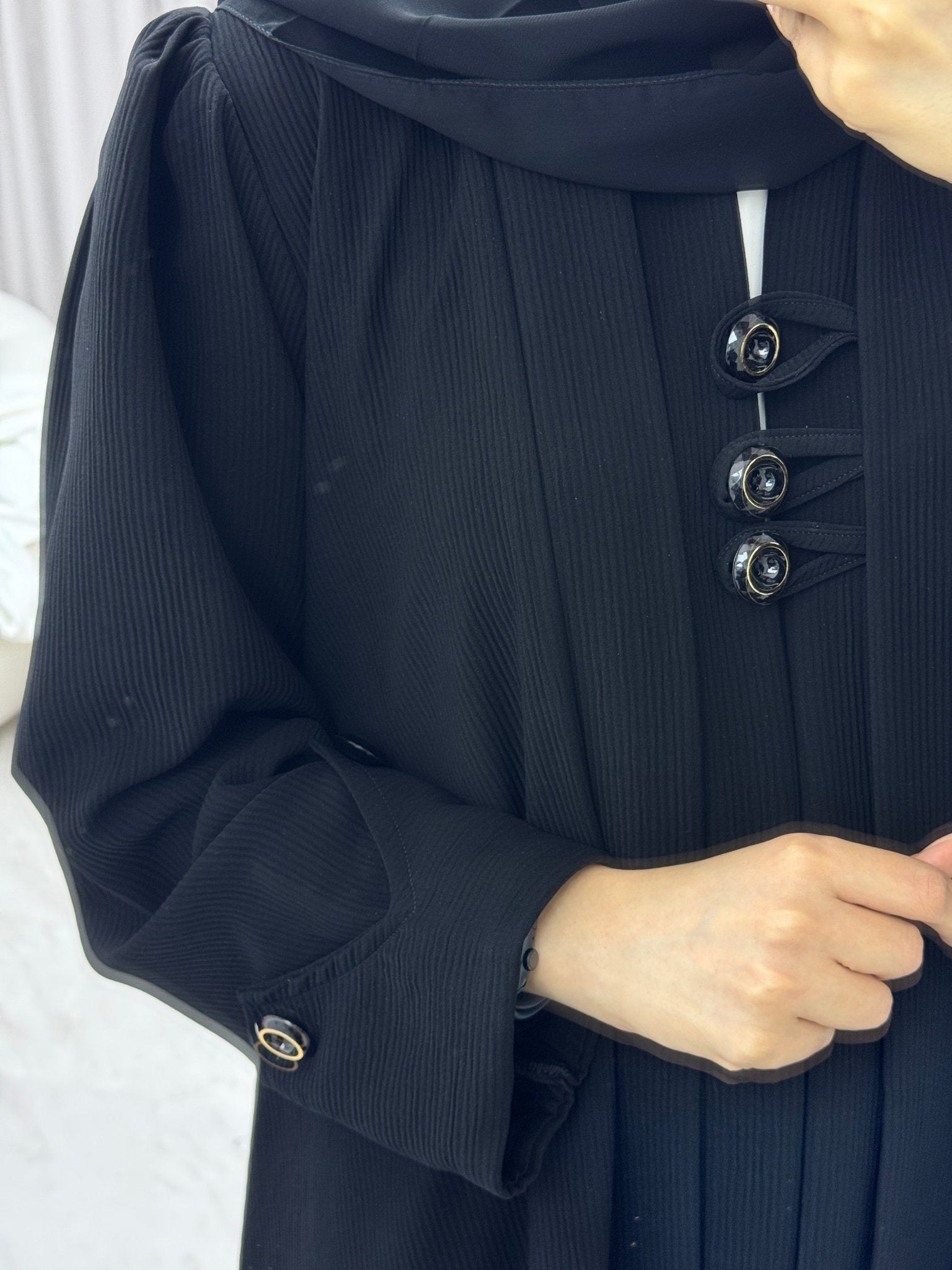C 1527 Black work Abaya