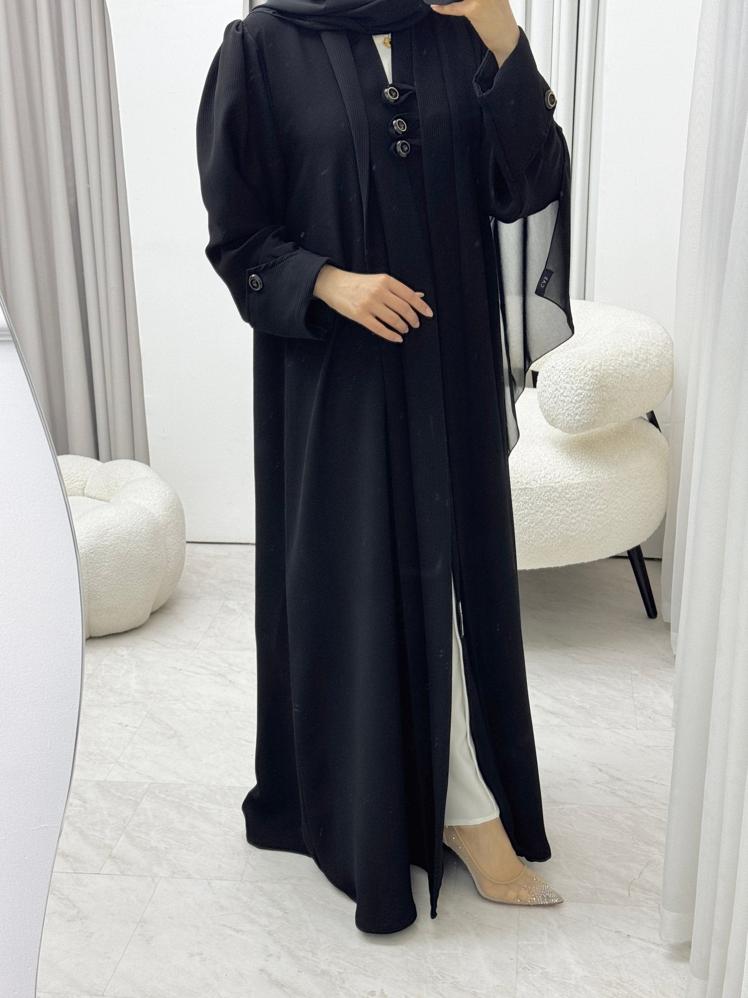 C 1527 Black work Abaya