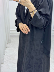 C 1533 Black Leafy Abaya